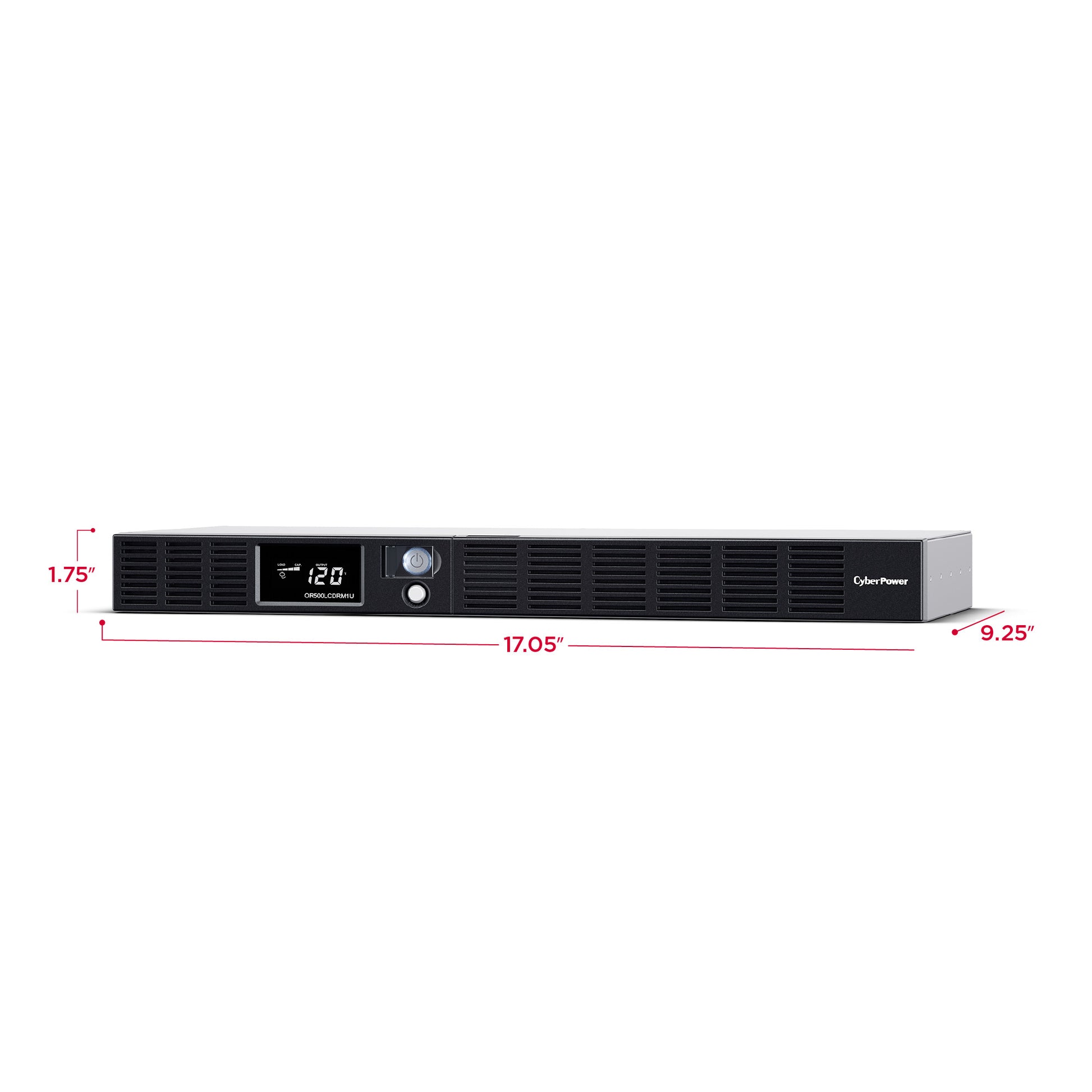 CyberPower OR500LCDRM1U 500VA / 300W Line Interactive UPS (Rackmount) — Right angle