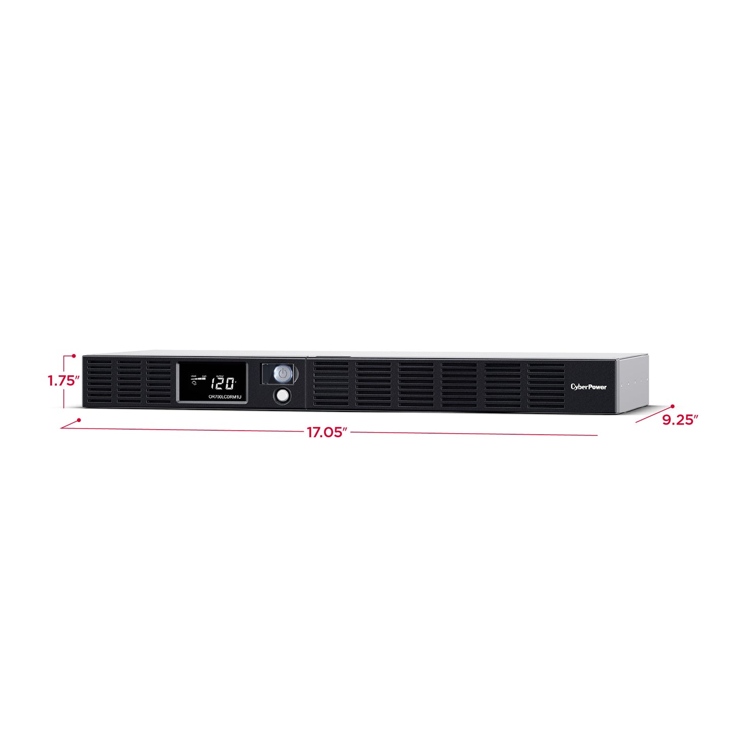 CyberPower OR700LCDRM1U 700VA / 400W Line Interactive UPS (Rackmount) — Right angle