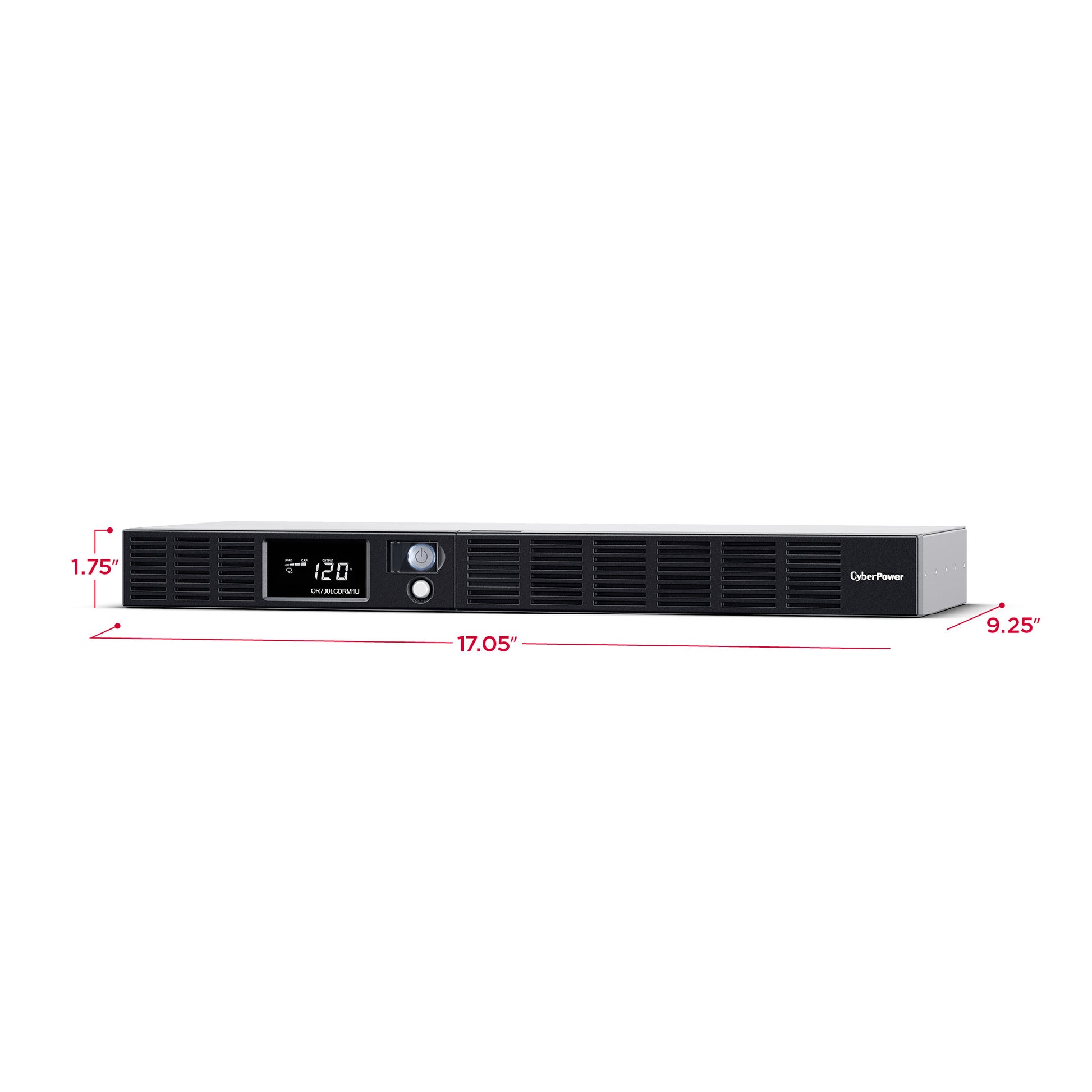 CyberPower OR700LCDRM1U 700VA / 400W Line Interactive UPS (Rackmount) — Right angle