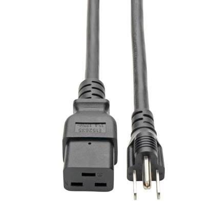 Tripp Lite Computer Power Cord P034-008, C19 to NEMA 5-15P, 15 A, 125 V, 8 ft