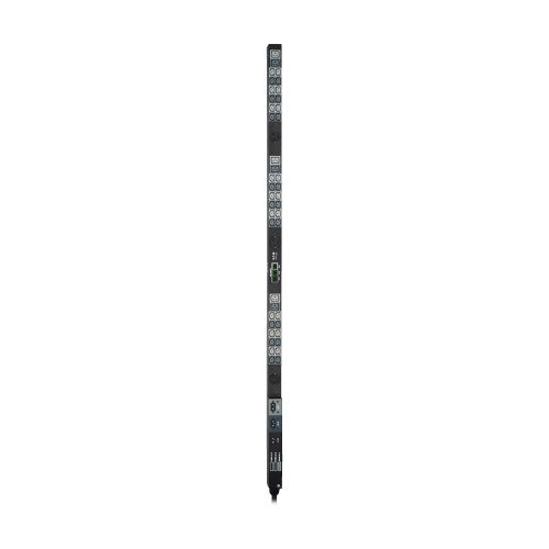 PDU avec compteur local Tripp Lite PDU3MV6H50A 3 phases 14,4 kW, prises 208 V (36 C13, 6 C19, 3 L6-30R), Hubbell 50A CS8365C, cordon de 6 pi (1,83 m), 0U vertical, conforme TAA