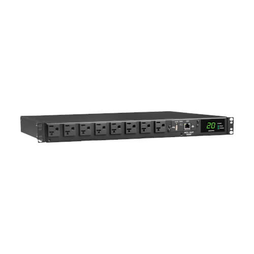 PDU à transfert automatique (ATS) surveillé Tripp Lite PDUMNH20AT1 monophasé 120 V 1,92 kW, 16 prises 5-15/20R, doubles entrées L5-20P/5-20P, cordons de 12 pi, 1U, conforme TAA