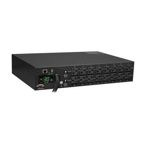 PDU surveillé Tripp Lite PDUMNH30 monophasé 2,9 kW, prises 120 V (16 5-15/20R), L5-30P, cordon de 10 pi (3,05 m), 2U pour rack, conforme TAA