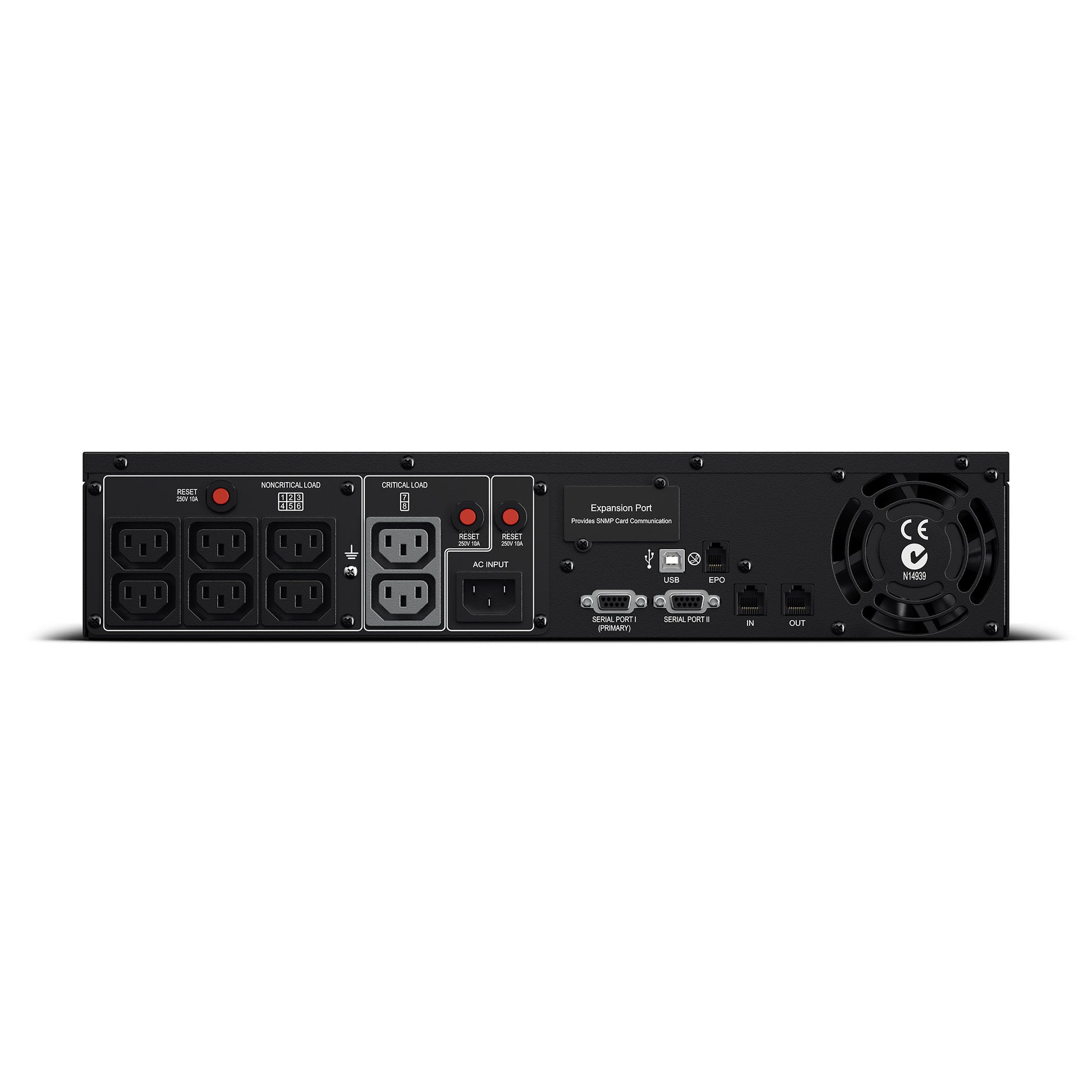 CyberPower PR1000ELCDRT2U 1000VA / 900W Line Interactive UPS (Rackmount) — Rear view