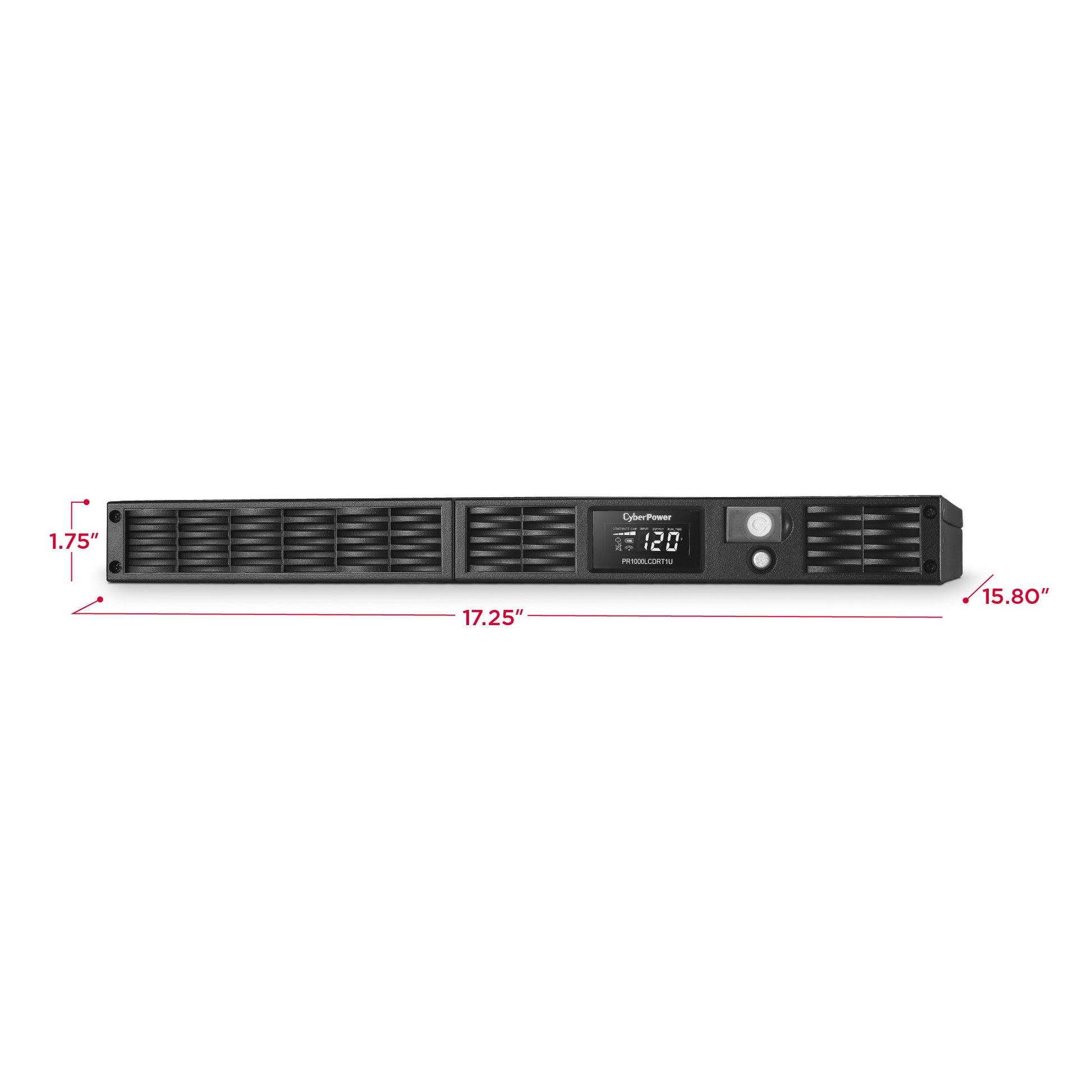 CyberPower PR1000LCDRT1U 1000VA / 800W Line Interactive UPS (Rack/Tower) — Right angle