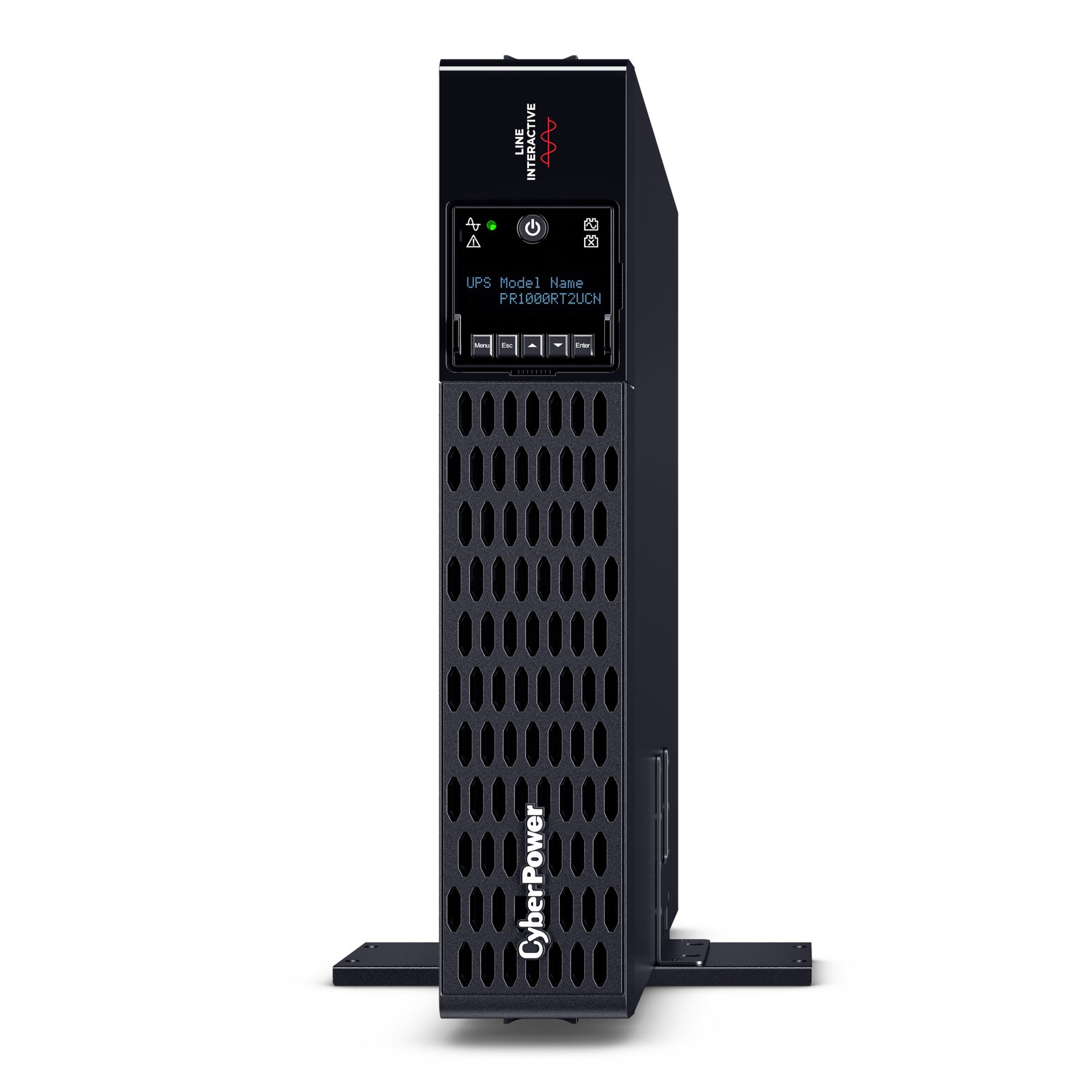 CyberPower PR1000RT2UCN 1000VA / 1000W Line Interactive UPS (Rack/Tower) — Left angle