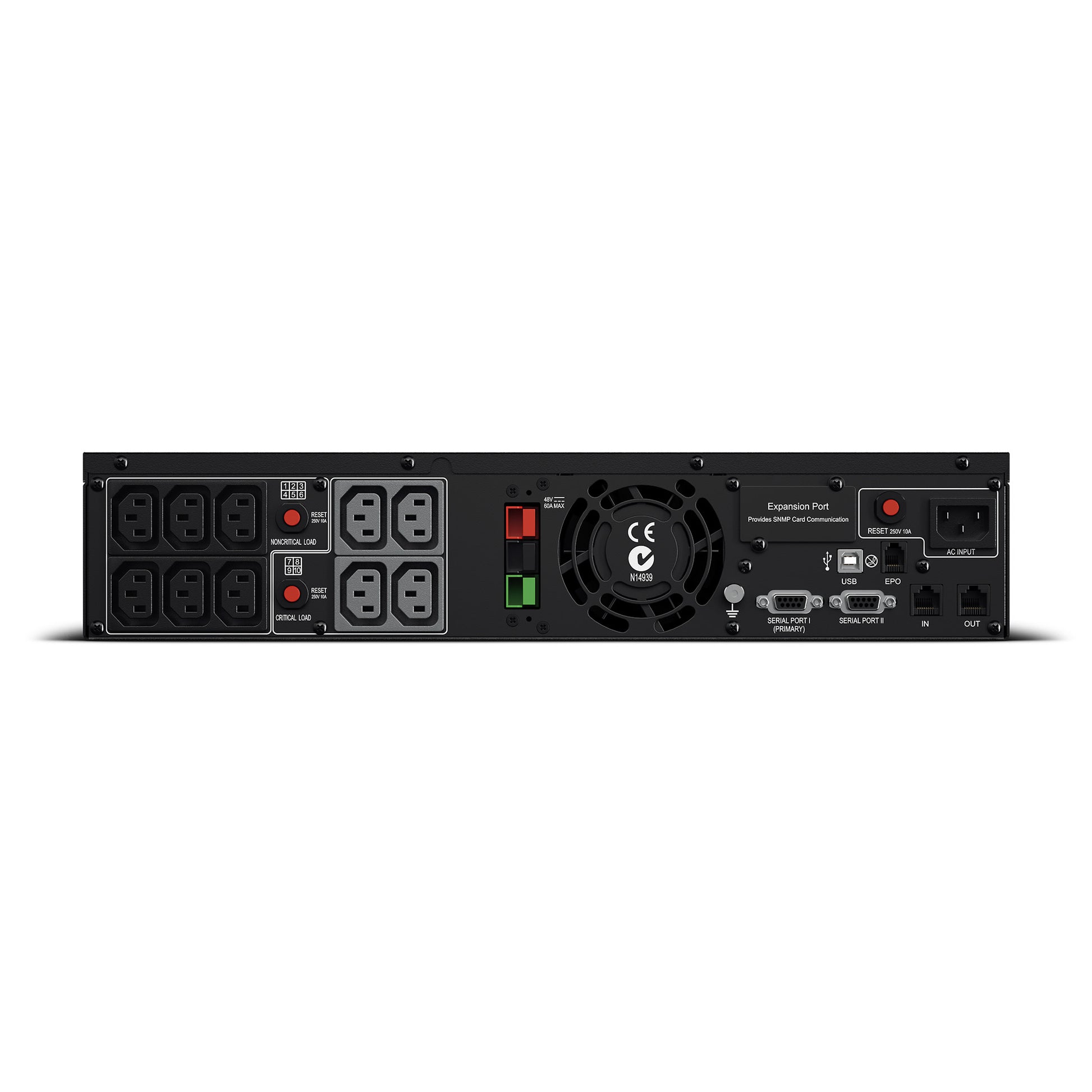 CyberPower PR1500ELCDRTXL2U 1500VA / 1125W Line Interactive UPS (Rackmount) — Rear view
