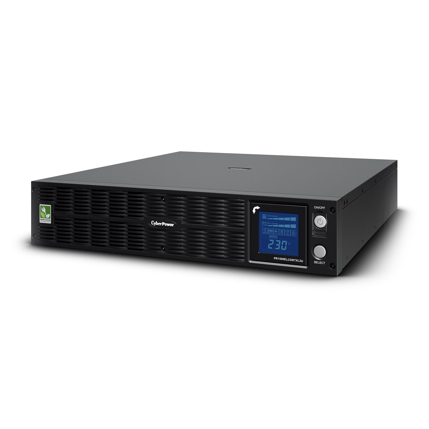 CyberPower PR1500ELCDRTXL2U 1500VA / 1125W Line Interactive UPS (Rackmount) — Right angle
