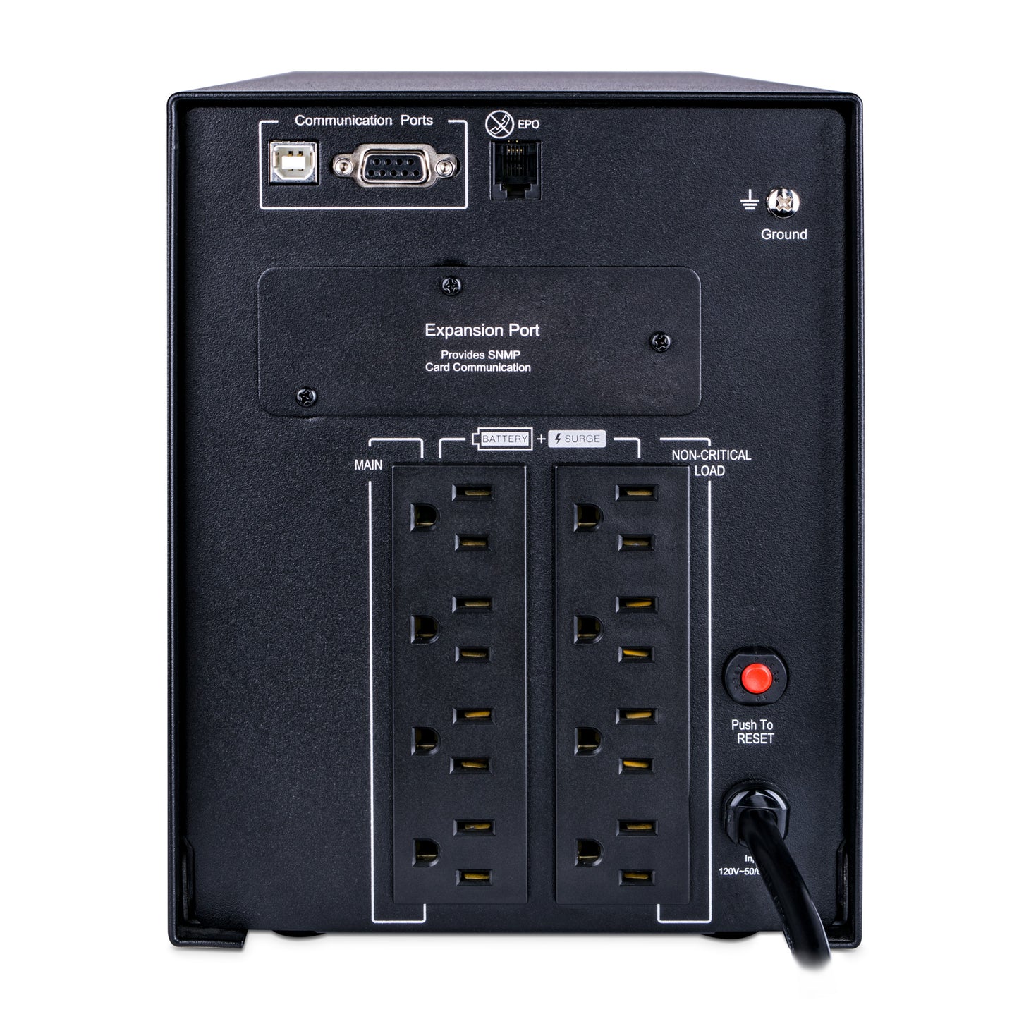 CyberPower PR1500LCD 1500VA / 1500W Line Interactive UPS (Rack/Tower) — Rear view