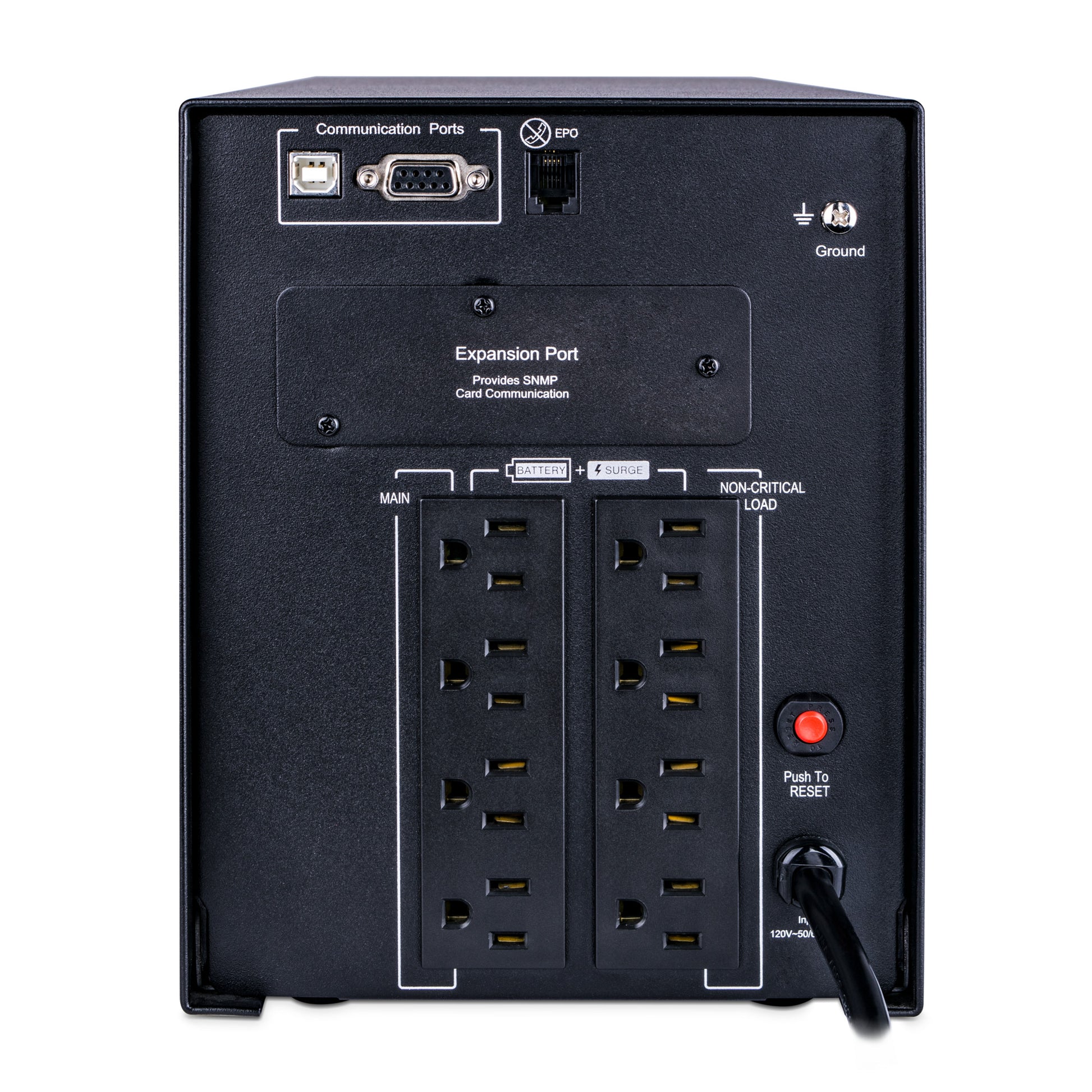 CyberPower PR1500LCD 1500VA / 1500W Line Interactive UPS (Rack/Tower) — Rear view
