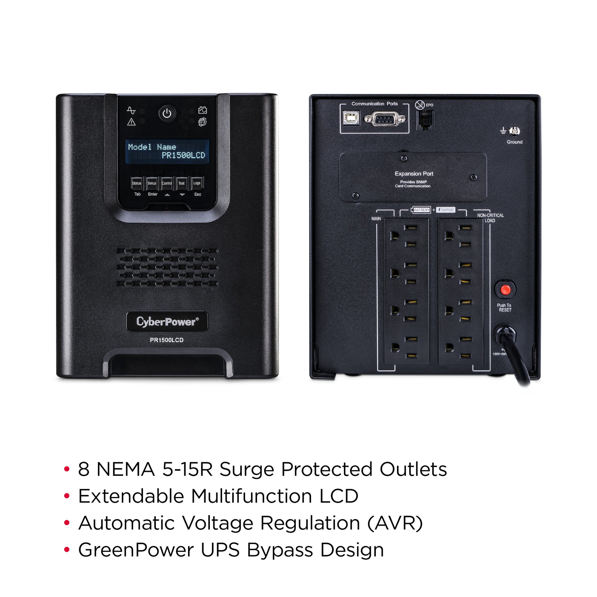 CyberPower PR1500LCD 1500VA / 1500W Line Interactive UPS (Rack/Tower) — Feature detail