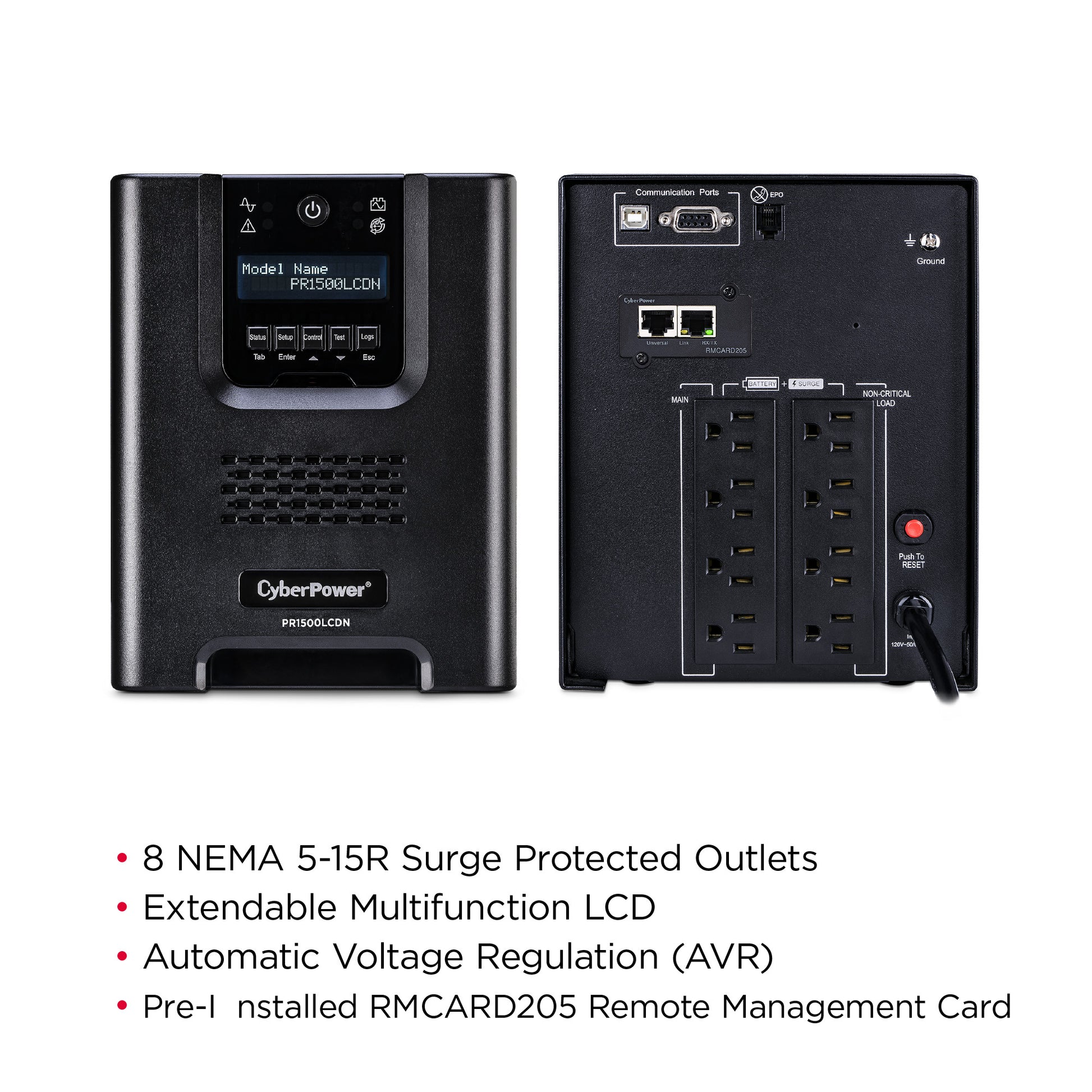 CyberPower PR1500LCDN 1500VA / 1500W UPS line-interactive (mini-tour) - détail produit