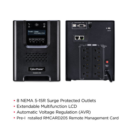 CyberPower PR1500LCDN 1500VA / 1500W UPS line-interactive (mini-tour) - détail produit