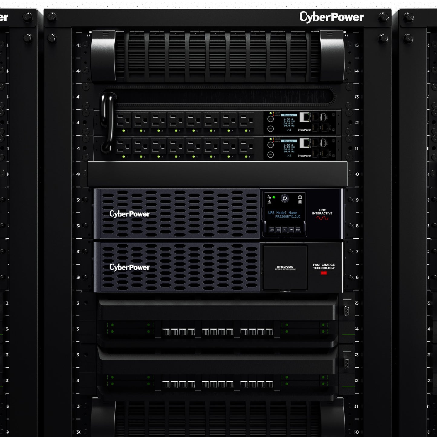 CyberPower PR2000RTXL2UC 2000VA / 2000W UPS line-interactive (rack (2U)) - détail produit