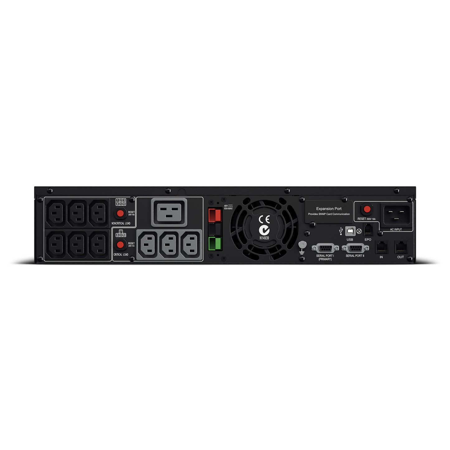 CyberPower PR2200ELCDRTXL2U 2200VA / 1650W Line Interactive UPS (Rackmount) — Rear view