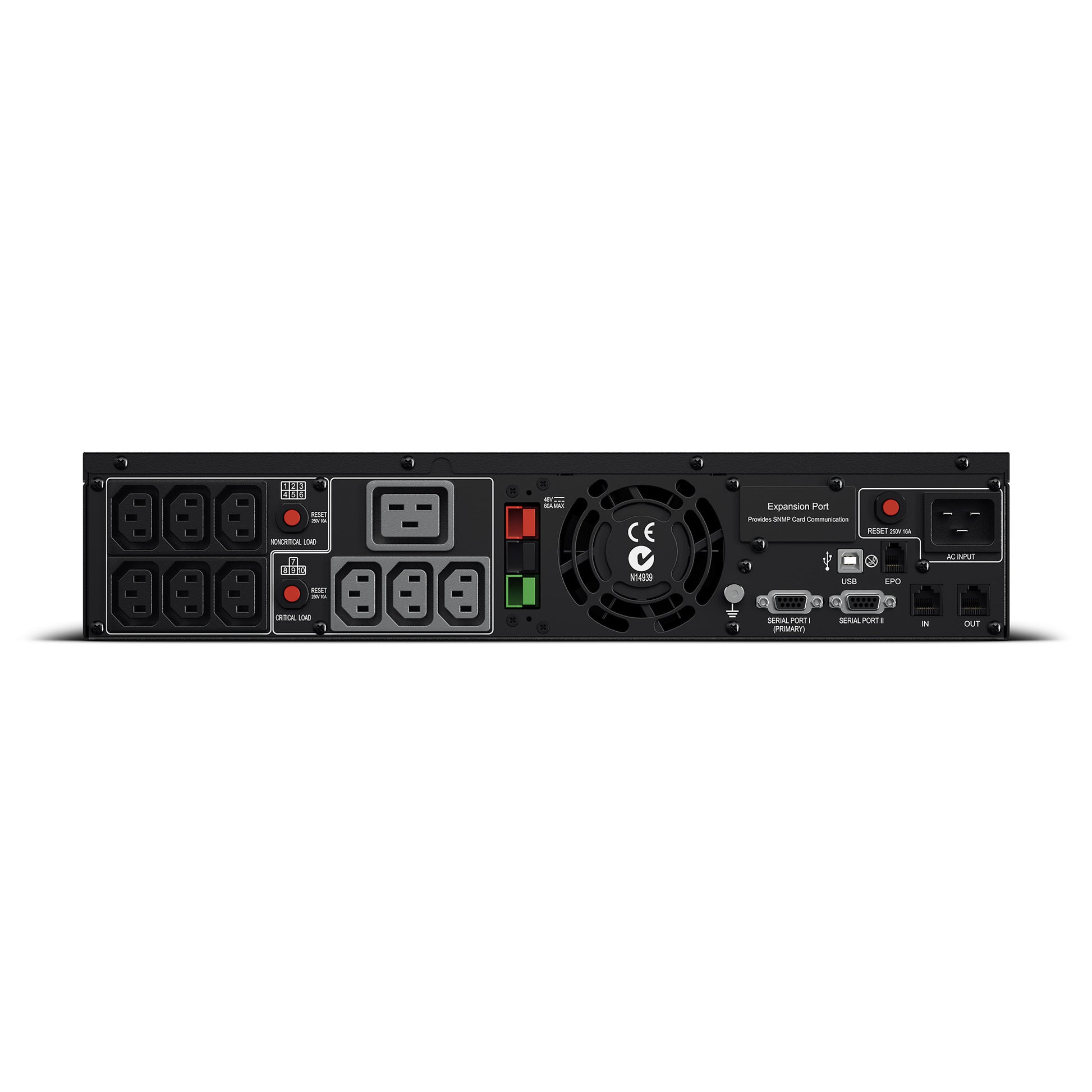CyberPower PR2200ELCDRTXL2U 2200VA / 1650W Line Interactive UPS (Rackmount) — Rear view