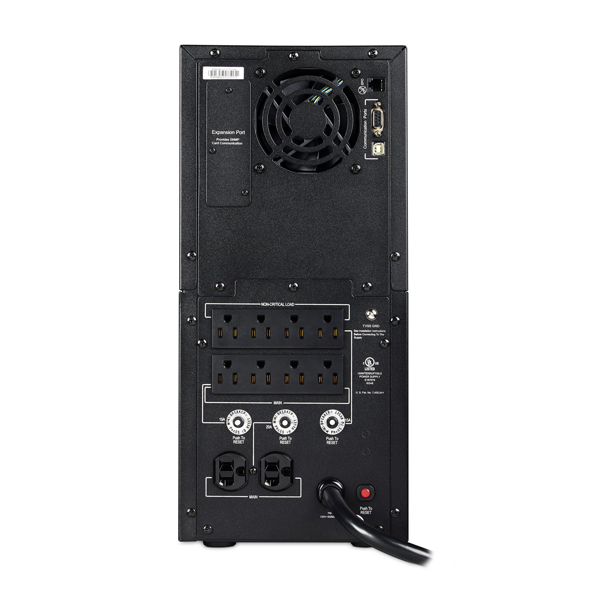 CyberPower PR2200LCD 2200VA Line Interactive UPS (Mini-Tower) — Rear view