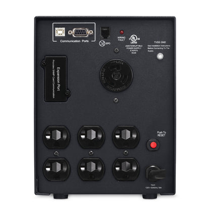 CyberPower PR2200LCDSL 2070VA / 1980W Line Interactive UPS (Mini-Tower) — Rear view