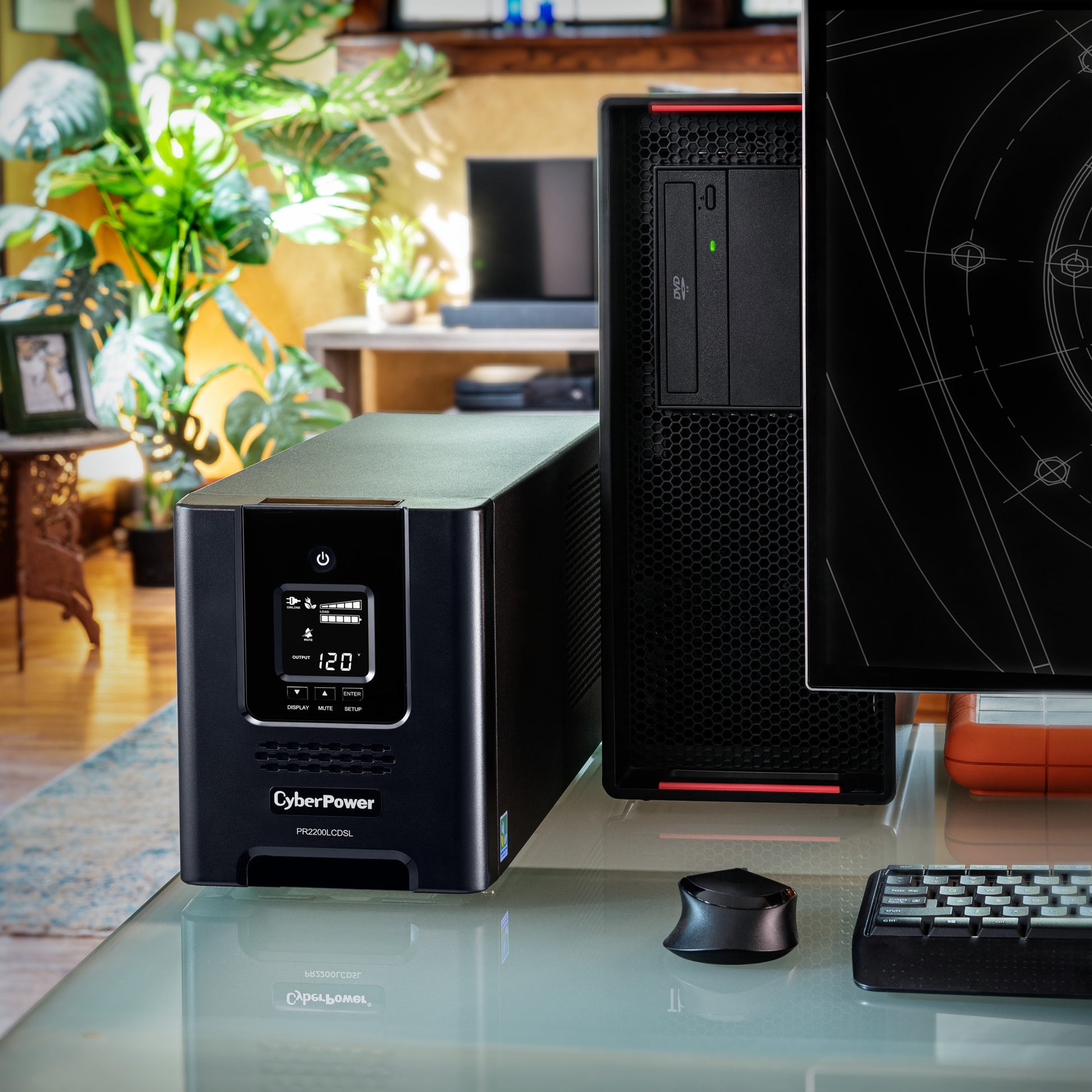 CyberPower PR2200LCDSL 2070VA / 1980W Line Interactive UPS (Mini-Tower) — In use