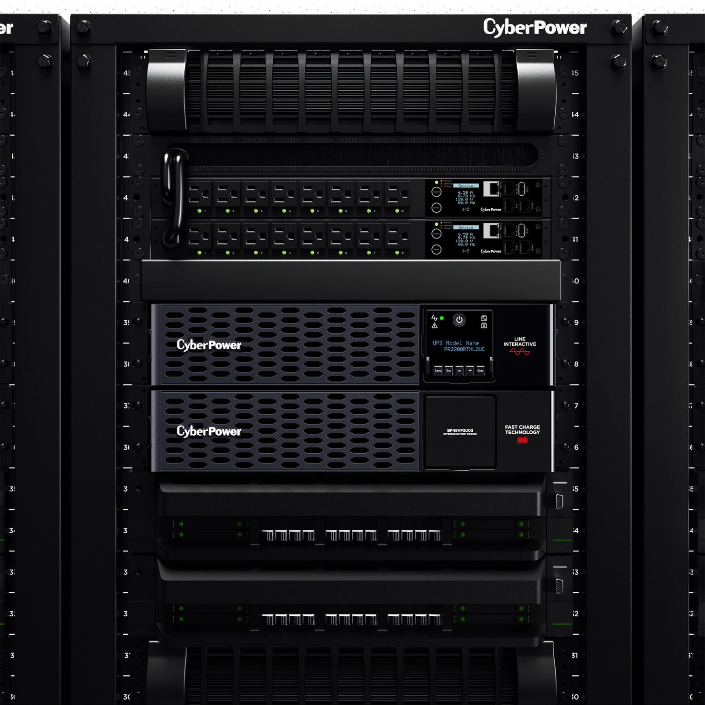 CyberPower PR2200RTXL2UC 2200VA / 2200W UPS line-interactive (rack (2U)) - détail produit