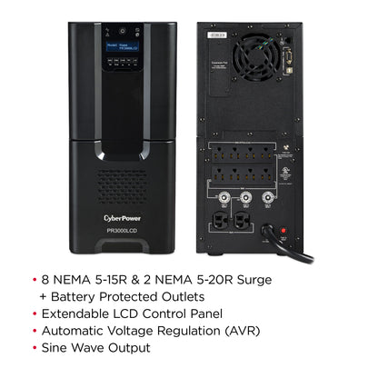 CyberPower PR3000LCD 3000VA Line Interactive UPS (Mini-Tower) — In use