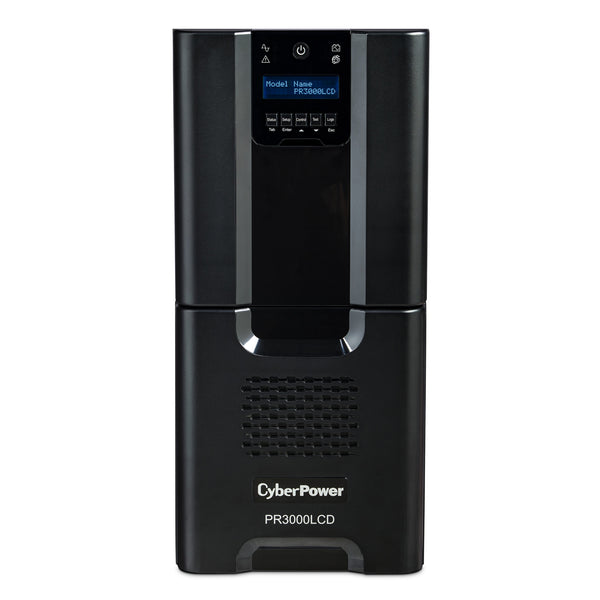 CyberPower PR3000LCD 3000VA Line Interactive UPS (Mini-Tower) — Front view