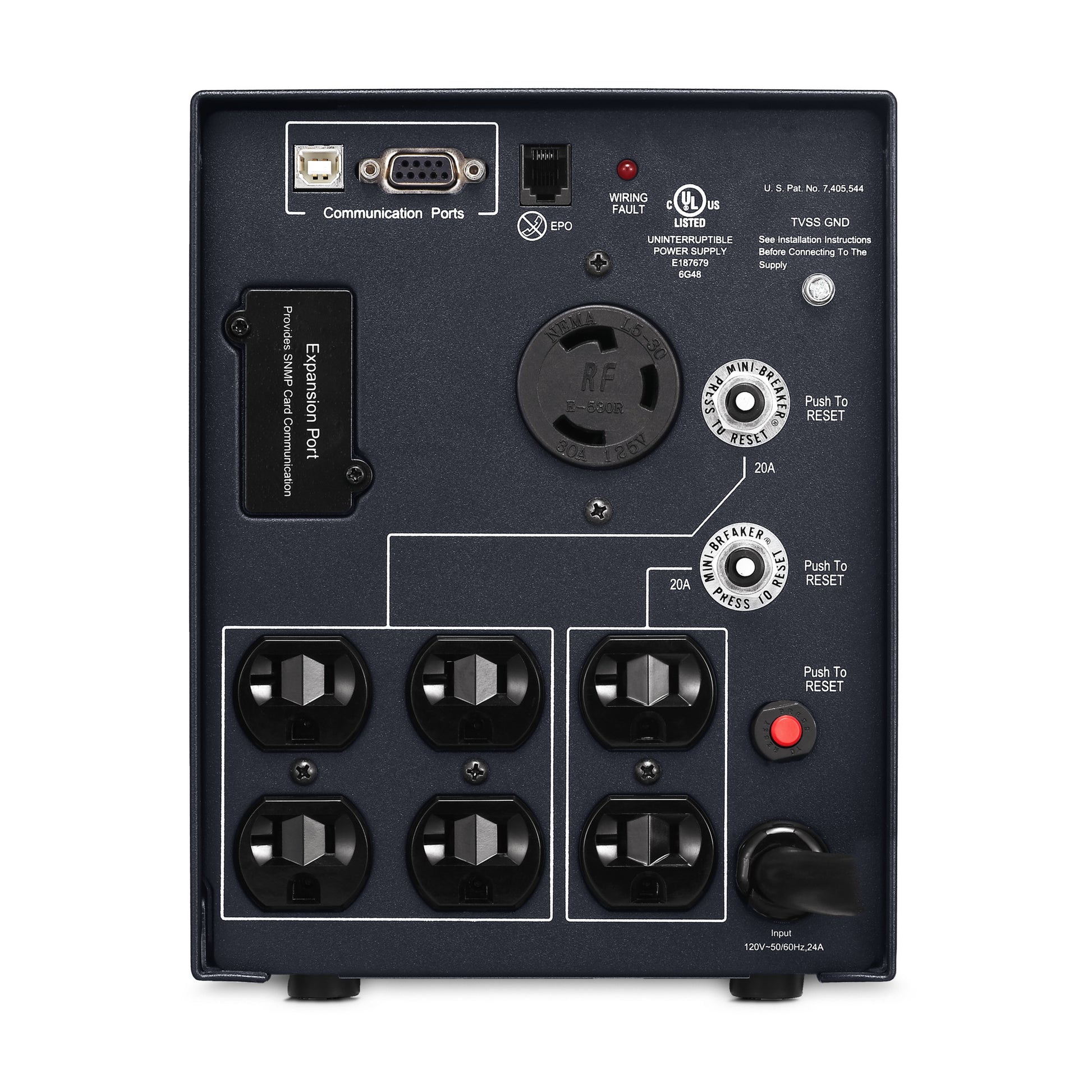 CyberPower PR3000LCDSL 3000VA Line Interactive UPS — Rear view