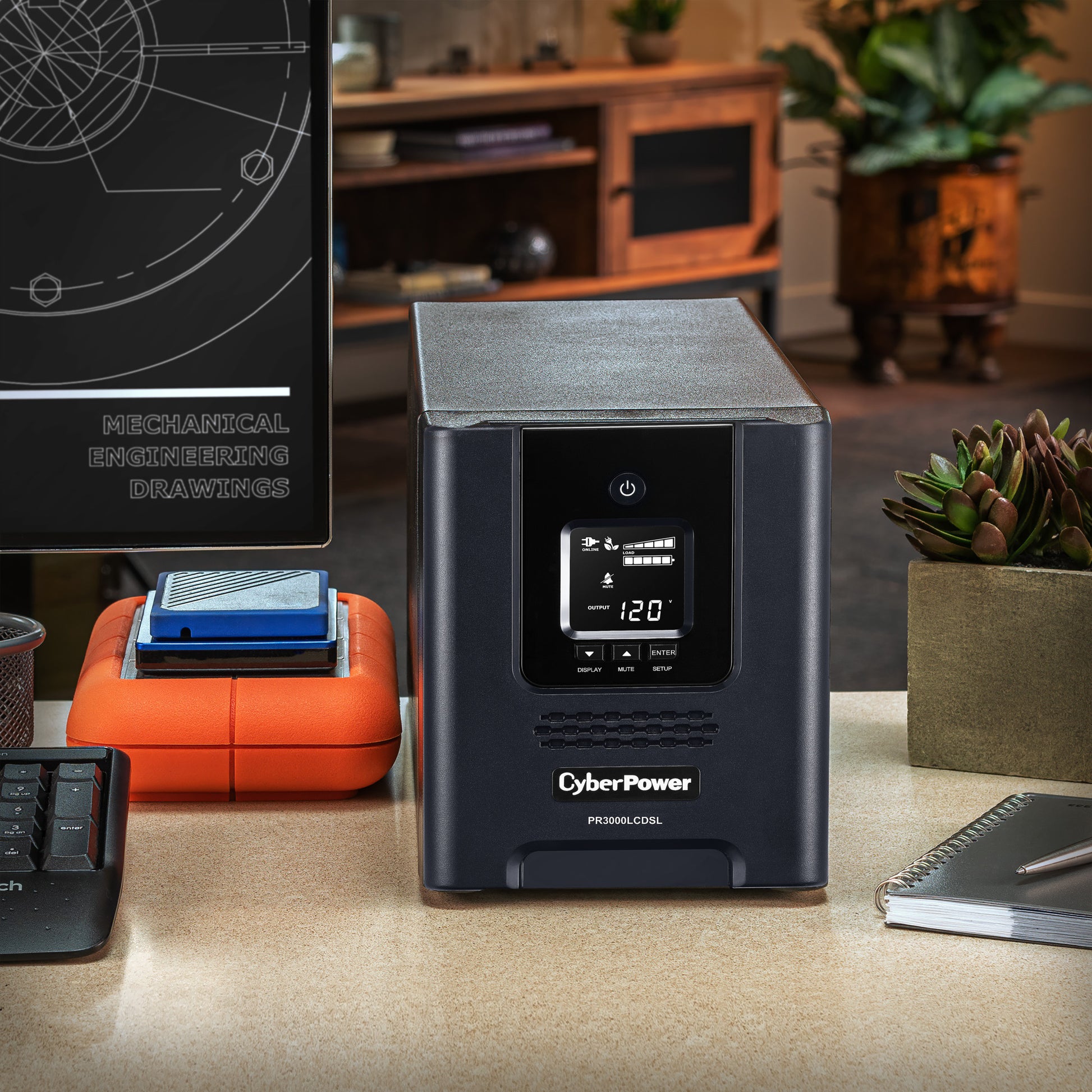 CyberPower PR3000LCDSL 3000VA Line Interactive UPS — In use