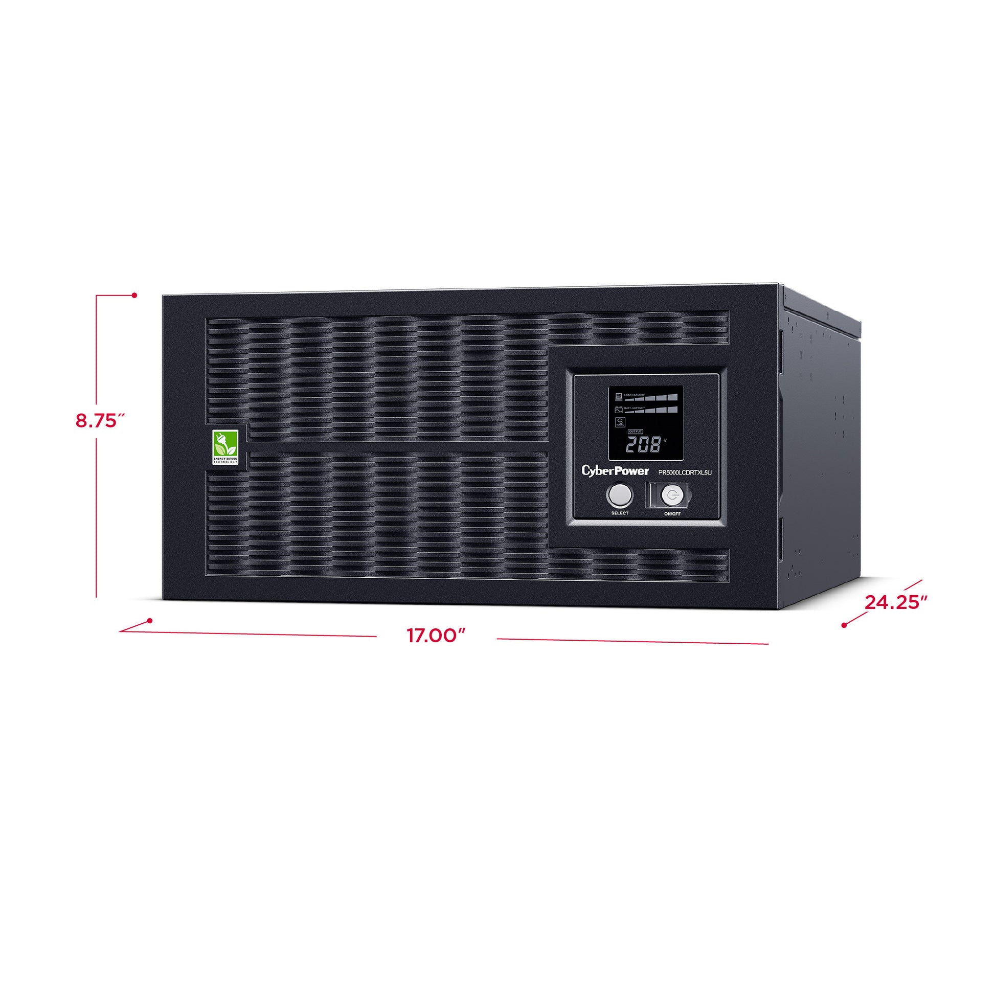 CyberPower PR5000LCDRTXL5U 5000VA / 4500W Line Interactive UPS (Rackmount (5U)) — Left angle
