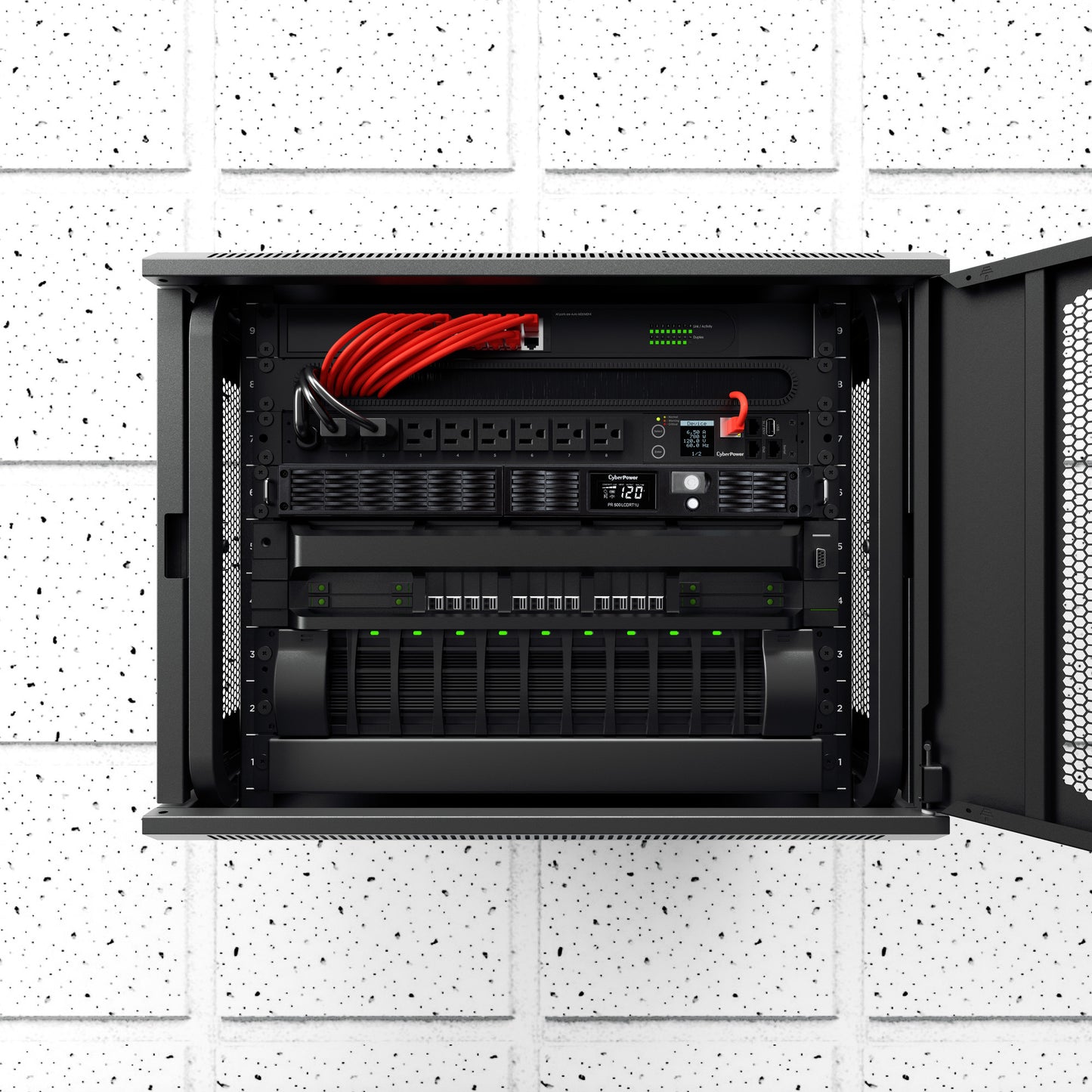 CyberPower PR500LCDRT1U 500VA / 400W Line Interactive UPS (Rack/Tower) — Front view