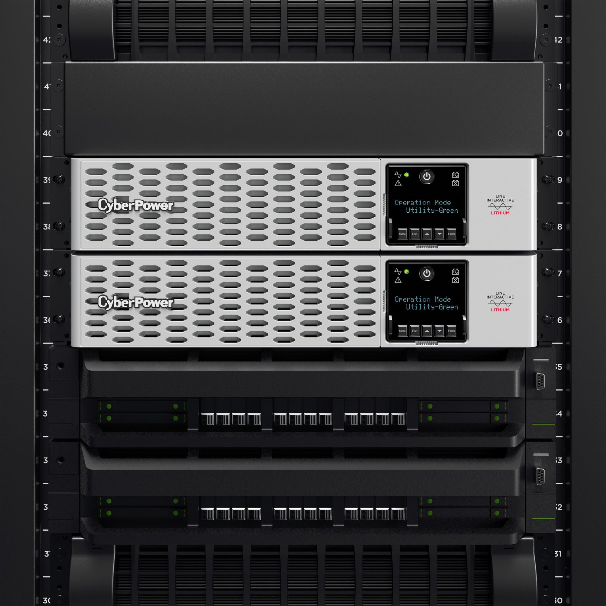 CyberPower PRL1500RT2UC 1500VA / 1500W Line Interactive UPS (Rack/Tower) — Rear view