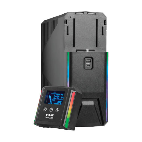 Tripp Lite SMART1500PSGLCD 1500VA / 900W Line-Interactive UPS (Rack/Tower) — Angled view