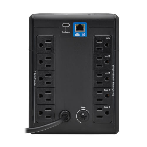 Tripp Lite SMART750LCDTNC 750VA / 500W Line-Interactive UPS — Back view