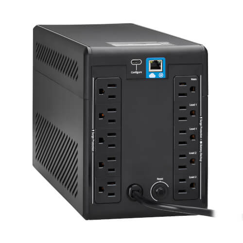 Tripp Lite SMART750LCDTNC 750VA / 500W Line-Interactive UPS — Rear detail