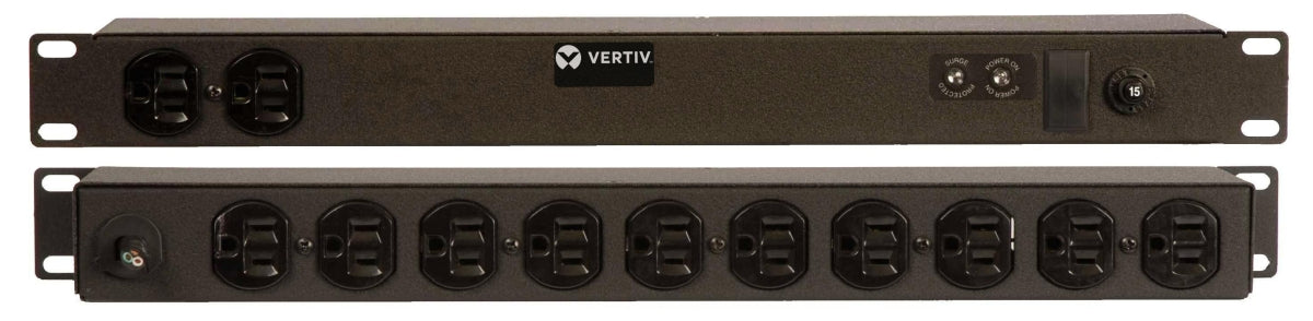 Vertiv Rack PDU - 1U, 120V, 15A, 5-15P, (12) 5-15R, Basic Surge