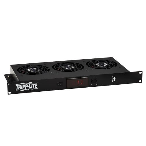 Tripp Lite SRFAN1UTEMP 1U Blanking Panel with Temperature Sensor and High-Performance Fans