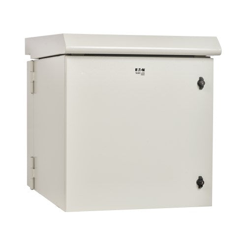 Tripp Lite SmartRack SRN3RG12US Industrial Enclosure, NEMA 3R, Wall Mount, Metal, Locking, Hinged Back, Fan With Thermal Switch, 28 in. Depth, 12U, Gray