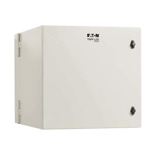 Tripp Lite SmartRack SRN4G12USDP Industrial Enclosure with Lock, NEMA 4, Wall Mount, Metal Construction, Hinged Back, 32 in. Depth, 12U, Gray