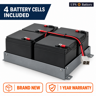 UPSPlusBattery compatible 744A4802 replacement battery set with 4 battery cells, brand new, 1 year warranty