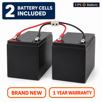 UPSPlusBattery compatible APCRBCV200 replacement battery set with 2 battery cells, brand new, 1 year warranty