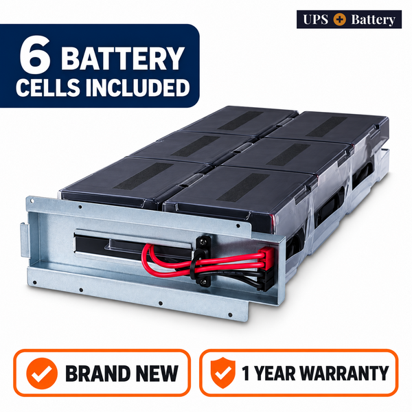 UPSPlusBattery compatible RB1290X6 replacement battery set with 6 battery cells, brand new, 1 year warranty