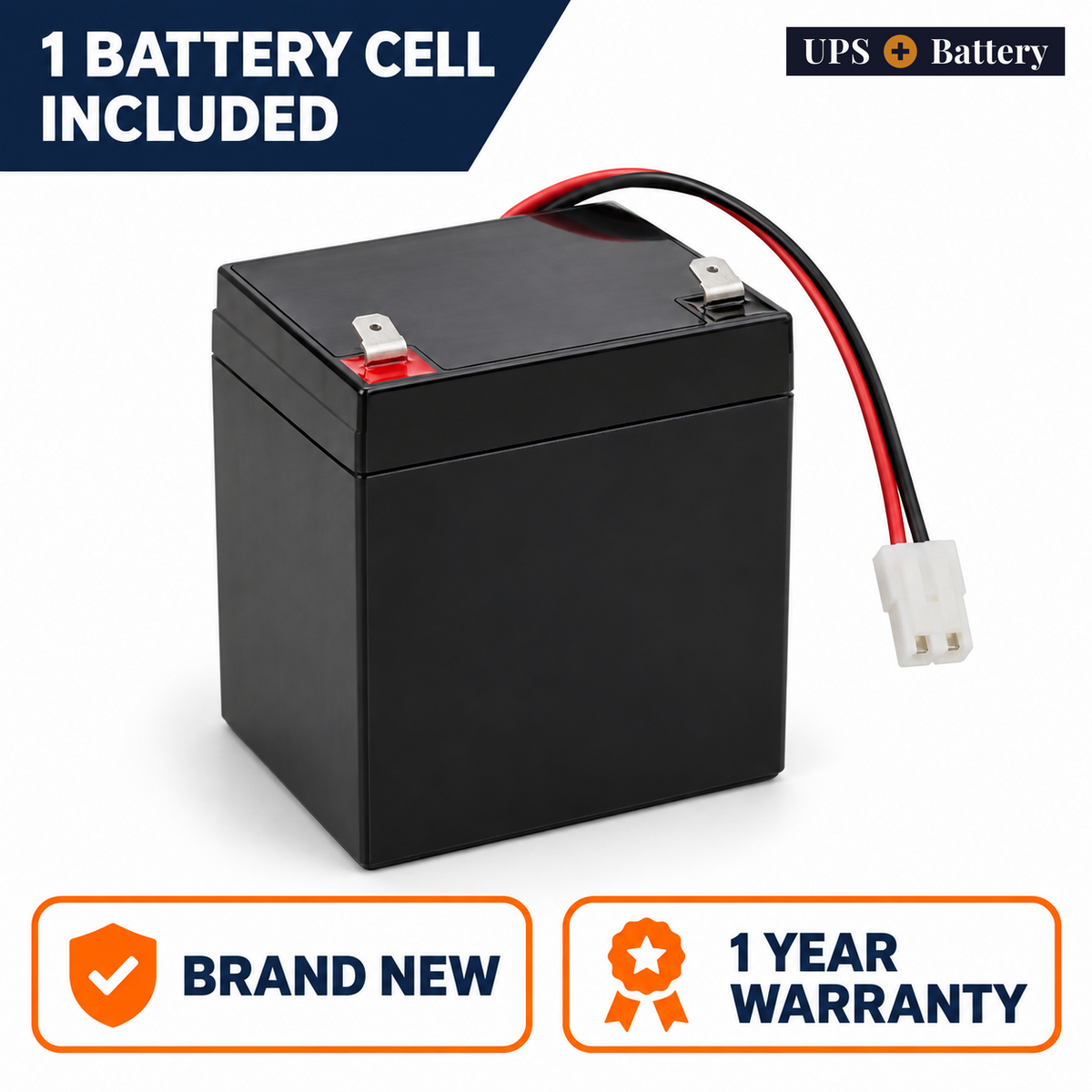 UPSPlusBattery compatible VBATKIT102 replacement battery set with 1 battery cell, brand new, 1 year warranty