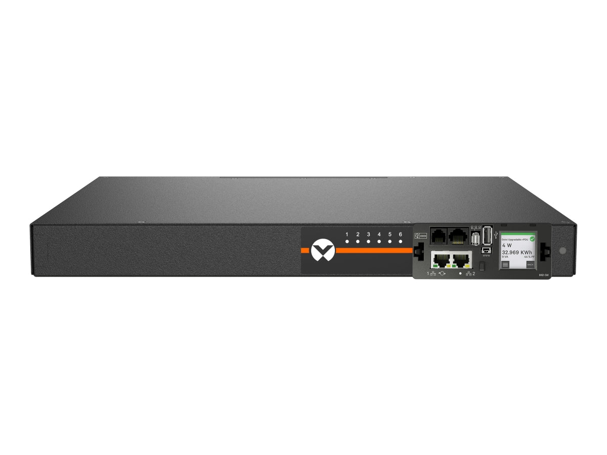 Vertiv 1U 120V 15A 5-15P (6) NEMA 5-15R Switched Outlet Level Monitoring EC