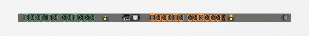 Vertiv 0U, 208V, 30A, L6-30P, (18) Locking IEC C13, (6) Locking IEC C19, Switched Outlet Level Monitoring EC