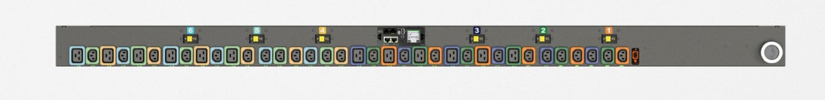 Vertiv Rack PDU - 0U, 208V Delta, 60A, 3P+E (IP44), (24) Locking IEC C13, (12) Locking IEC C19, Switched UNIT Level Monitoring EC